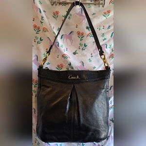 NWOT Y2K Vintage Coach Ashley Metallic Snake & Black Leather Hobo Purse Bag
